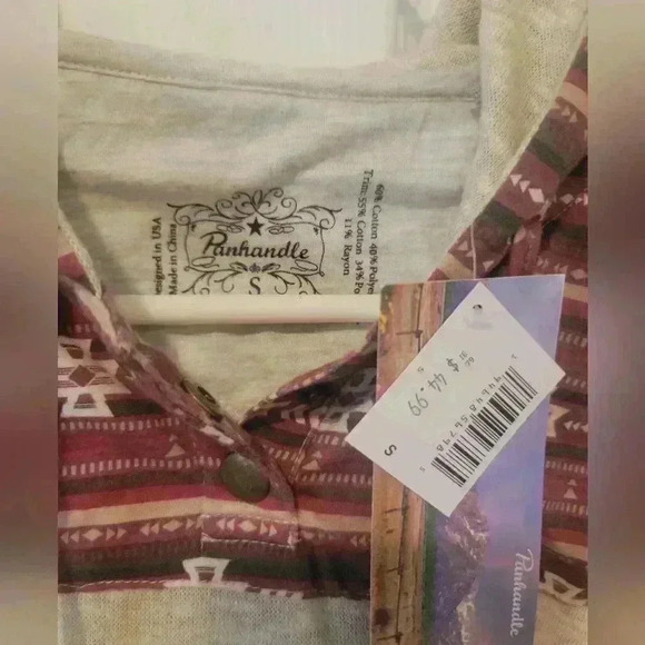 Panhandle Slim Western Aztec Design Shirt With Hood Size Small - Picture 5 of 7
